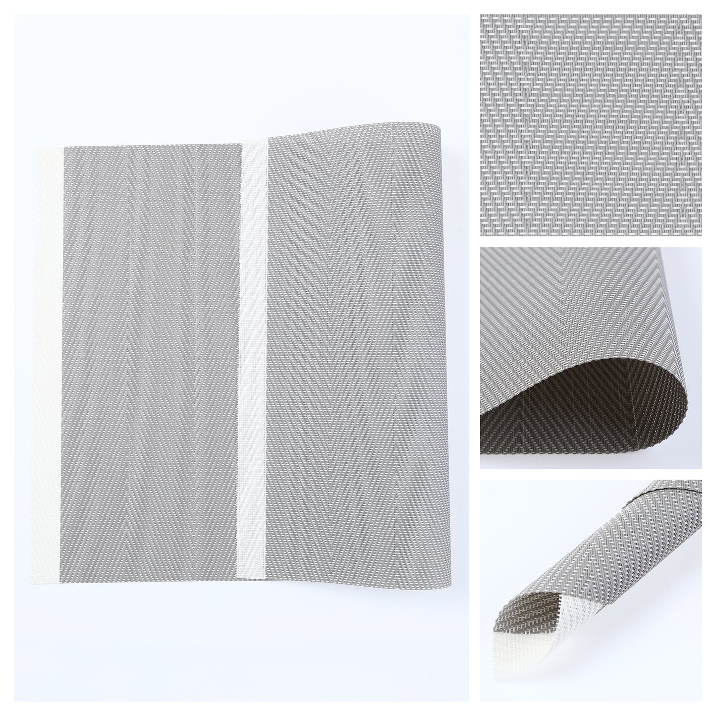 Placemats Set of 6 PVC for Kitchen Dining Table Decor Washable Heat Resistant 18*12in