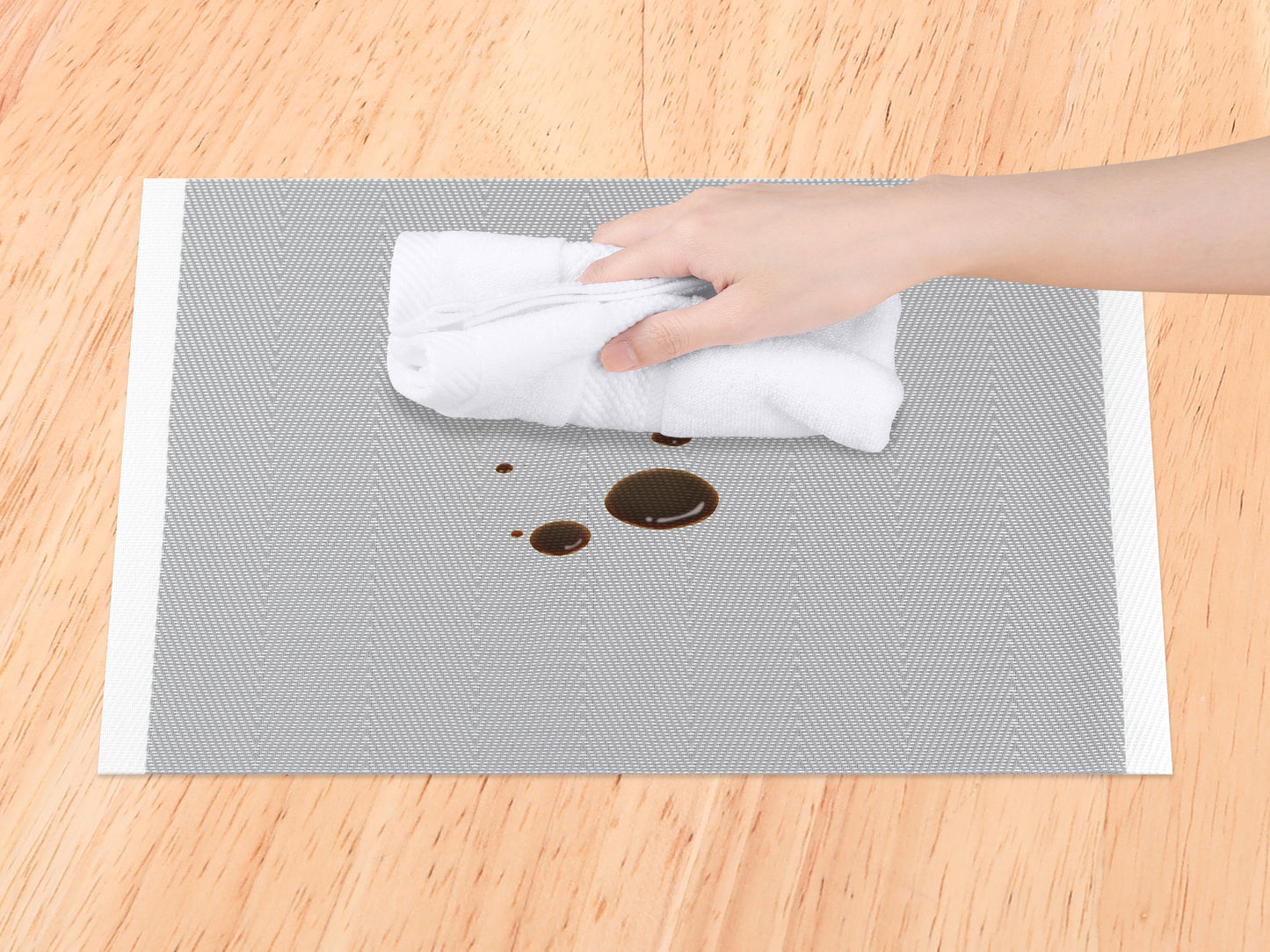 Placemats Set of 6 PVC for Kitchen Dining Table Decor Washable Heat Resistant 18*12in