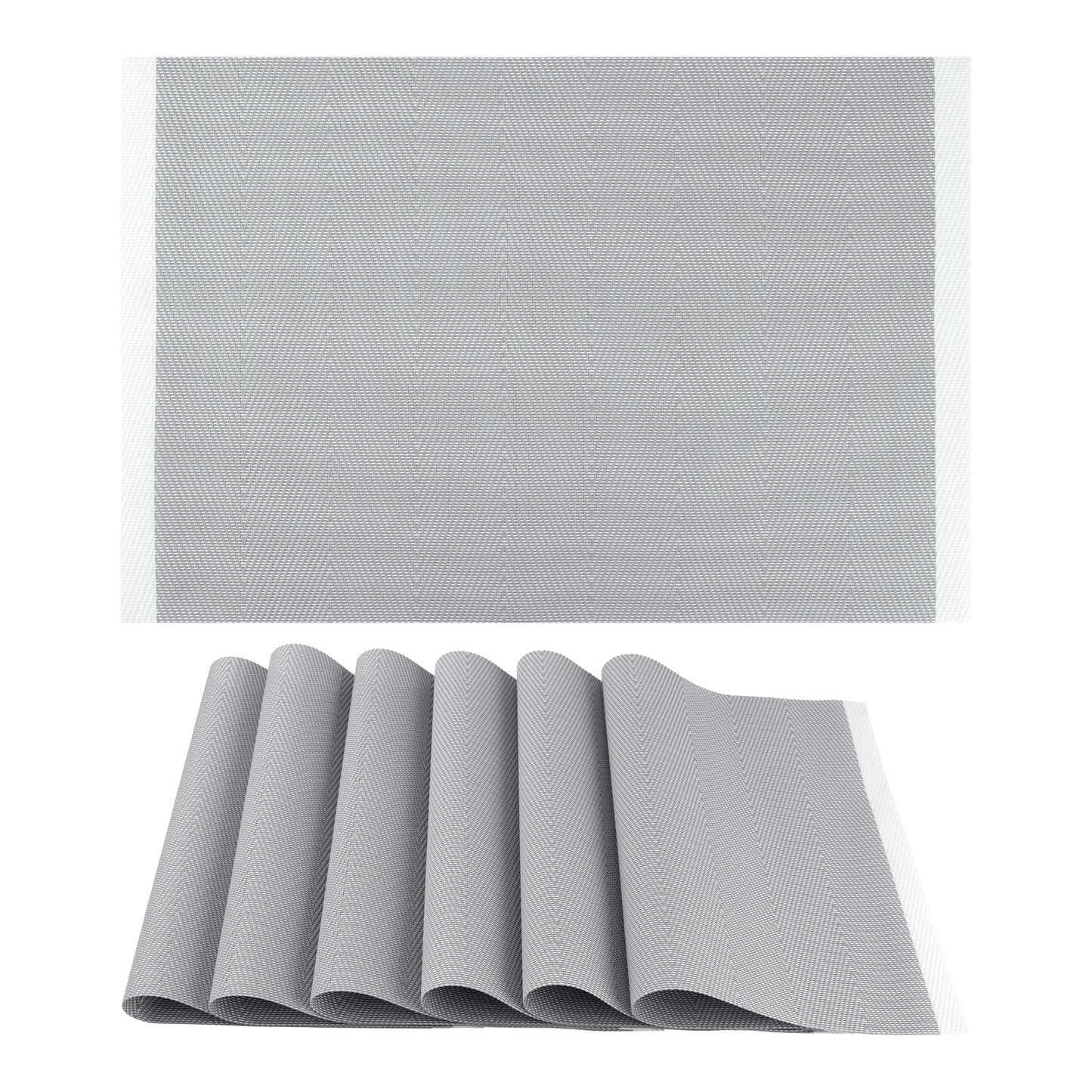 Placemats Set of 6 PVC for Kitchen Dining Table Decor Washable Heat Resistant 18*12in