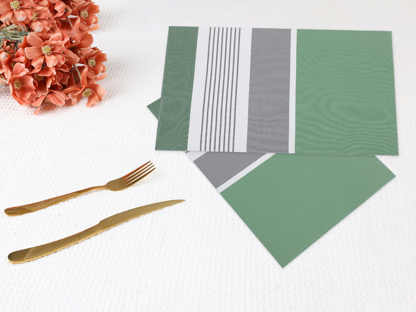 Farmhouse Placemats Set of 6 PVC for Dining Table Decor Wipe Clean 18*12in