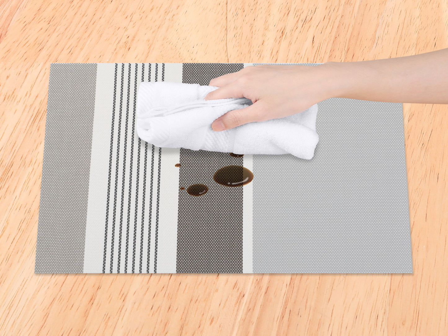 Farmhouse Placemats Set of 6 PVC for Dining Table Decor Wipe Clean 18*12in