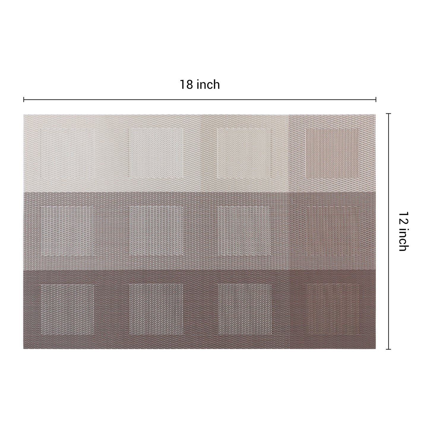 Placemats Set of 6 PVC for Dining Table Decor Indoor Outdoor Washable 18*12in