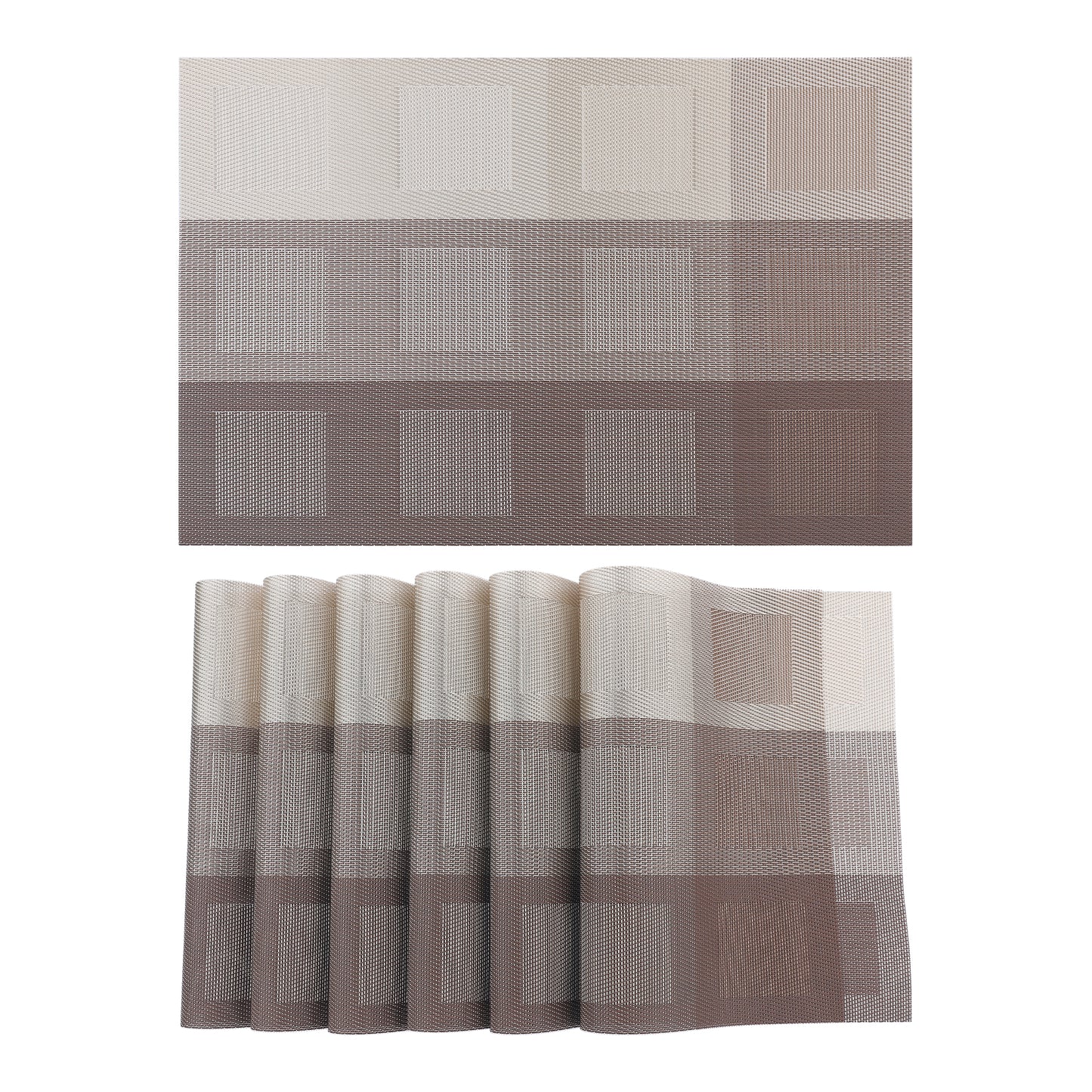 Placemats Set of 6 PVC for Dining Table Decor Indoor Outdoor Washable 18*12in