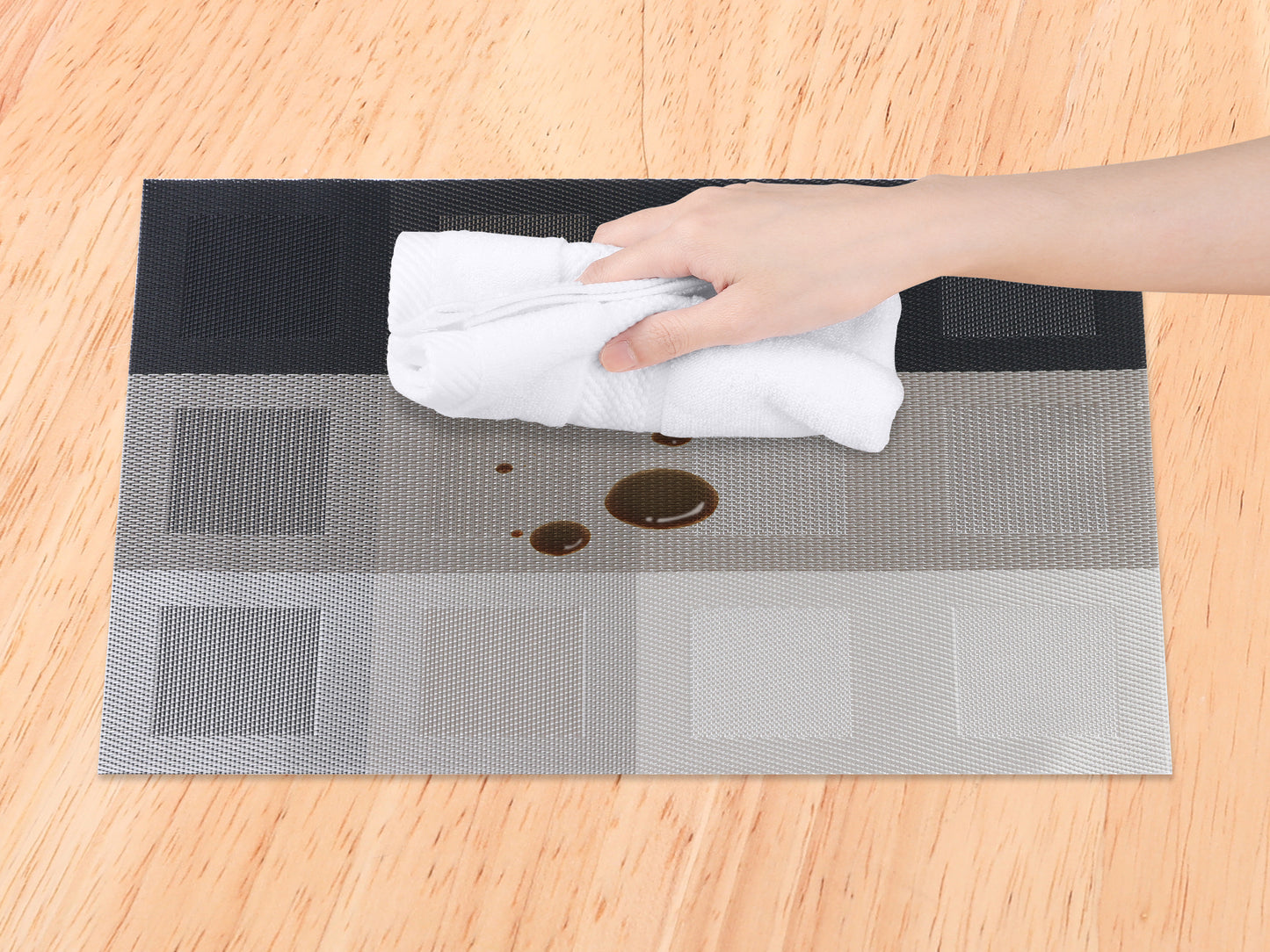 Placemats Set of 6 PVC for Dining Table Decor Indoor Outdoor Washable 18*12in