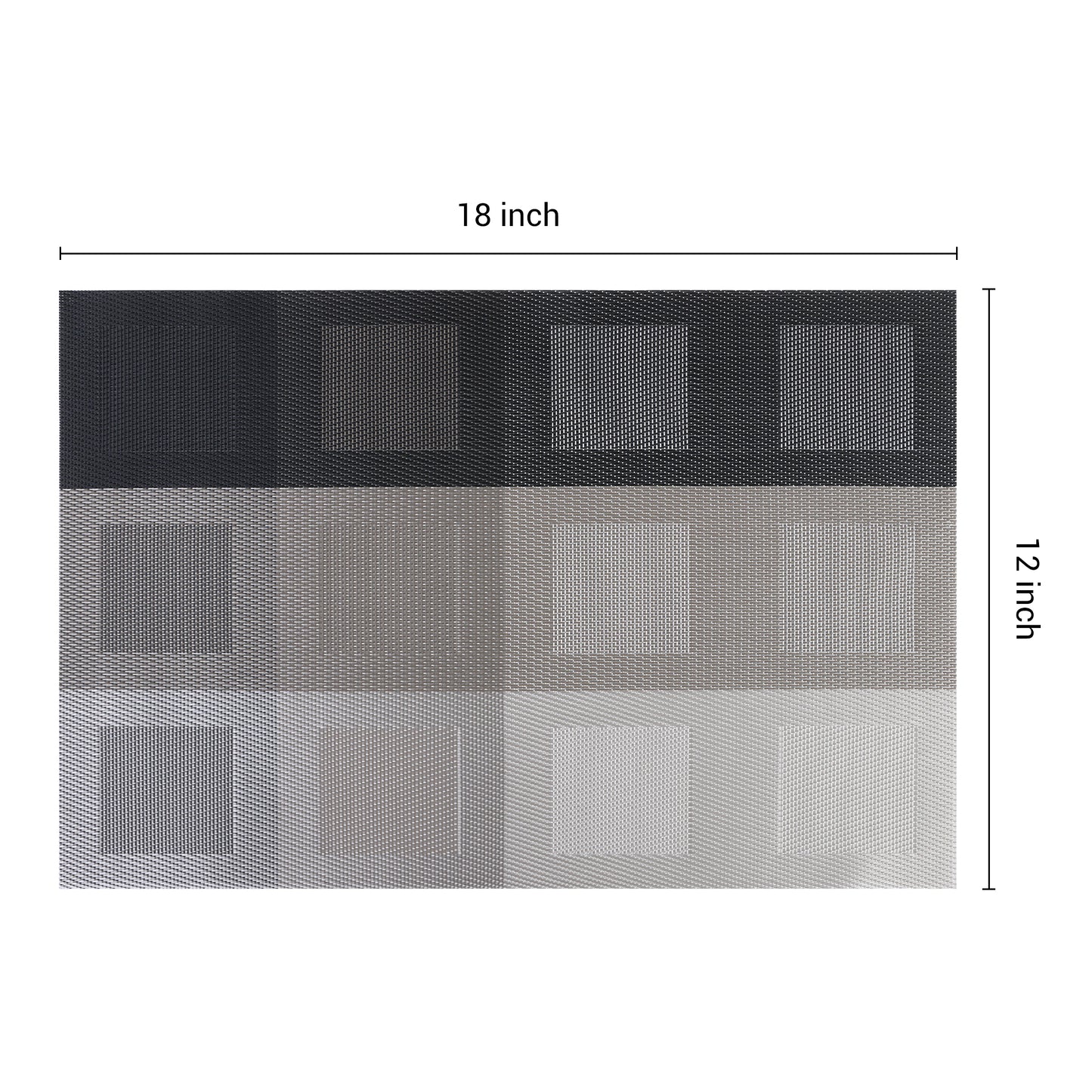 Placemats Set of 6 PVC for Dining Table Decor Indoor Outdoor Washable 18*12in