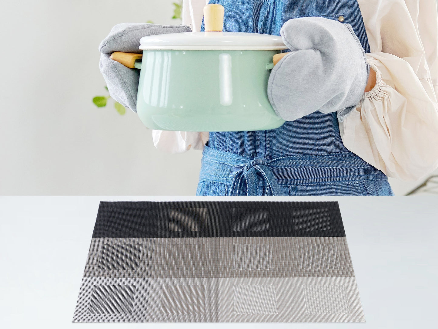 Placemats Set of 6 PVC for Dining Table Decor Indoor Outdoor Washable 18*12in