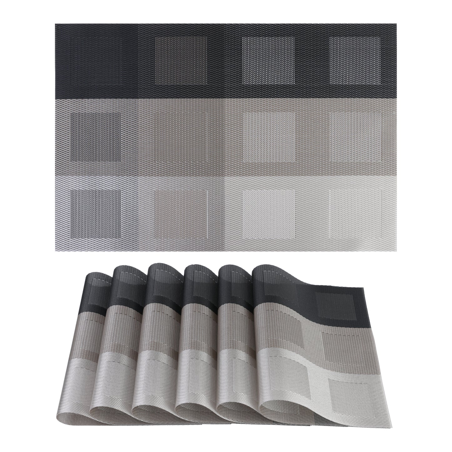 Placemats Set of 6 PVC for Dining Table Decor Indoor Outdoor Washable 18*12in