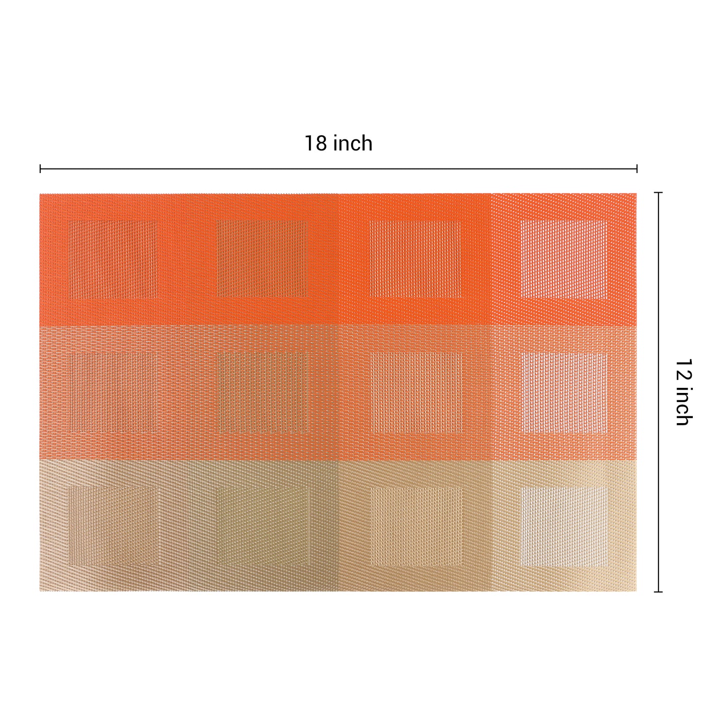 Placemats Set of 6 PVC for Dining Table Decor Indoor Outdoor Washable 18*12in