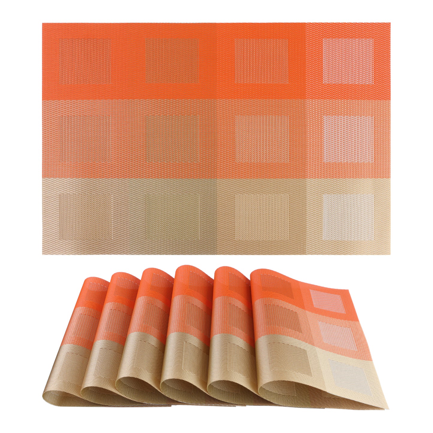 Placemats Set of 6 PVC for Dining Table Decor Indoor Outdoor Washable 18*12in