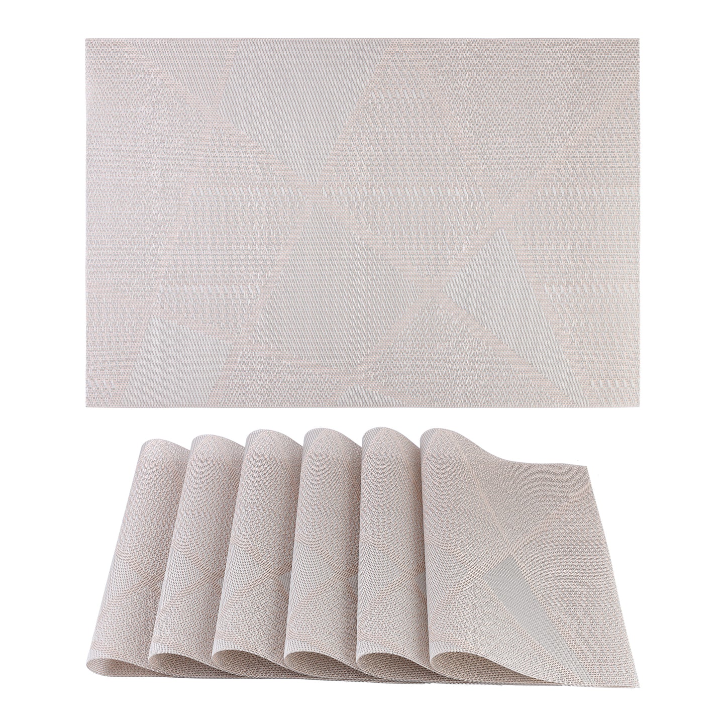Juego de 6 manteles individuales de PVC para decoración de mesa de comedor de cocina, lavables y limpiables, 45,7 x 30,5 cm