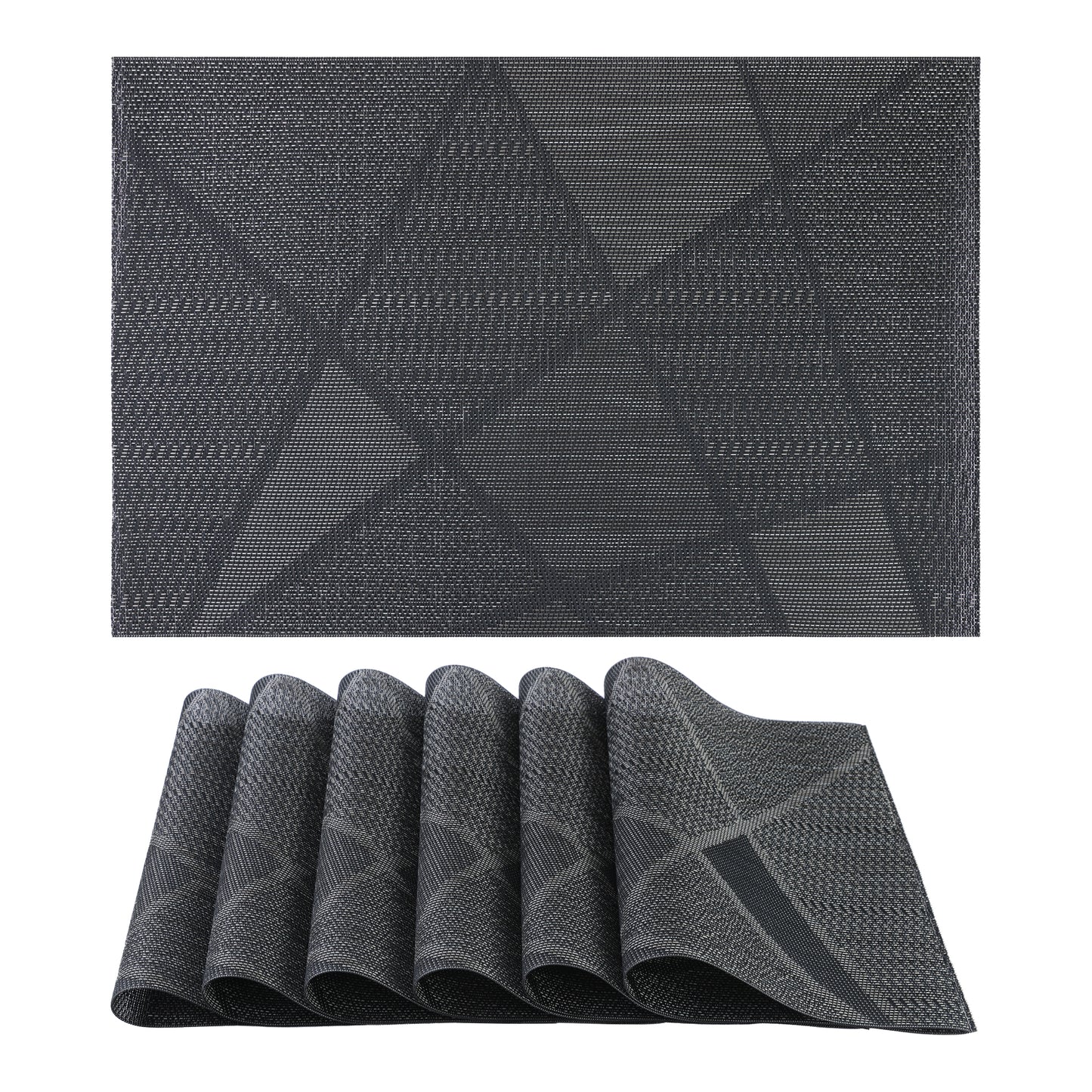 Placemats Set of 6 PVC Design for Kitchen Dining Table Decor Washable Wipeable 18*12in