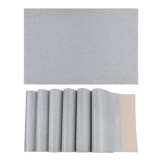 Placemats Set of 6 Sparkle for Kitchen Dining Table Decor Wipeable 18*12in