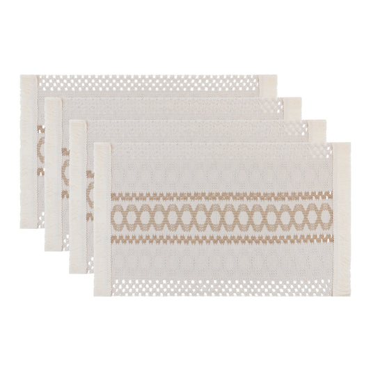 Farmhouse Placemats Set of 4 Linen for Dining Table Decor Indoor Outdoor Washable 20*12in