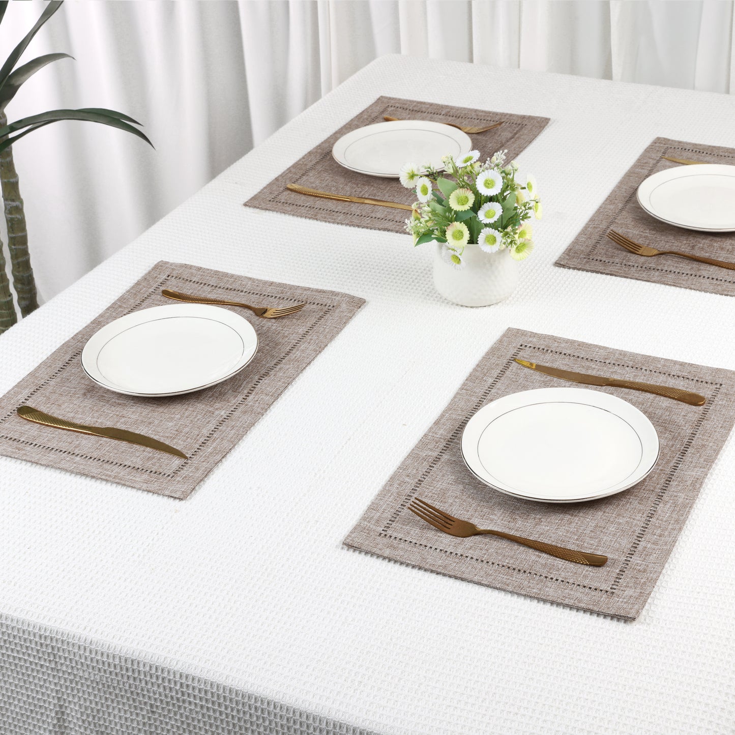 Rustic Placemats Set of 6 Polyesterl Placemats for Dining Table Mat 18*12in