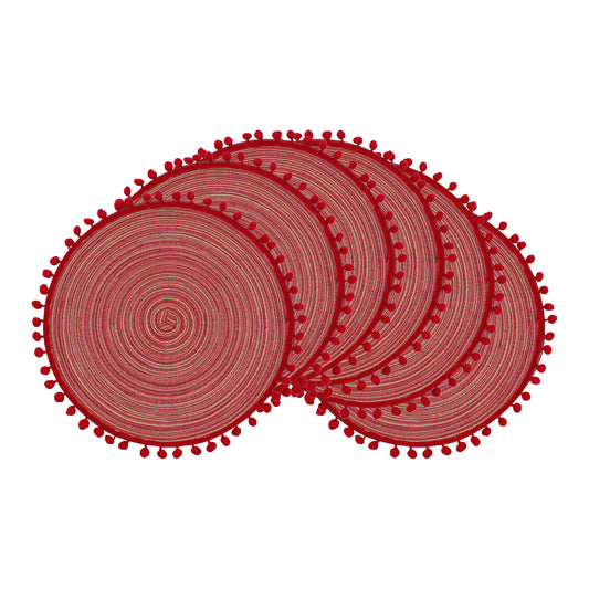 Juego de 6 manteles individuales de poliéster para decoración de mesa de comedor de cocina, resistentes al calor, 15 x 15 pulgadas