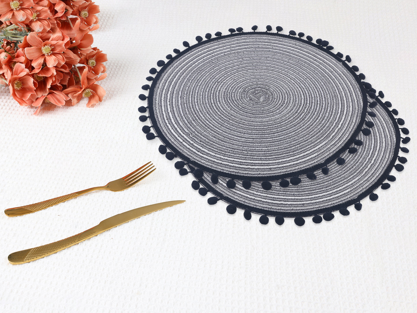 Placemats Set of 6 Polyester for Kitchen Dining Table Decor Heat Resistant 15*15in