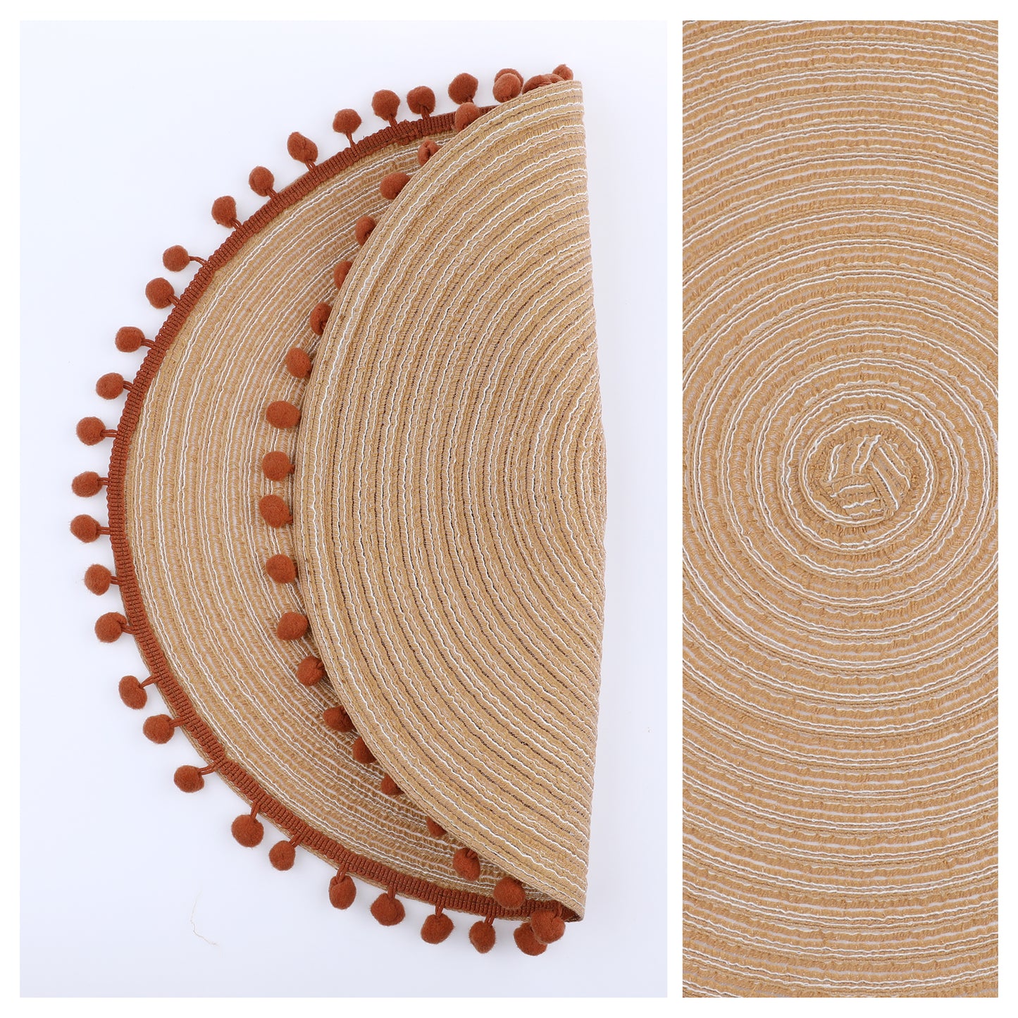 Placemats Set of 6 Polyester for Kitchen Dining Table Decor Heat Resistant 15*15in