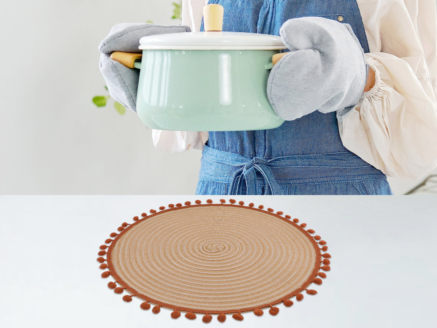 Placemats Set of 6 Polyester for Kitchen Dining Table Decor Heat Resistant 15*15in