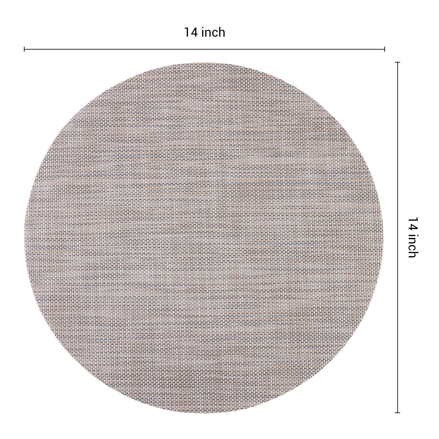 Placemats Set of 6 Round PVC for Kitchen Dining Table Decor Washable 14*14in