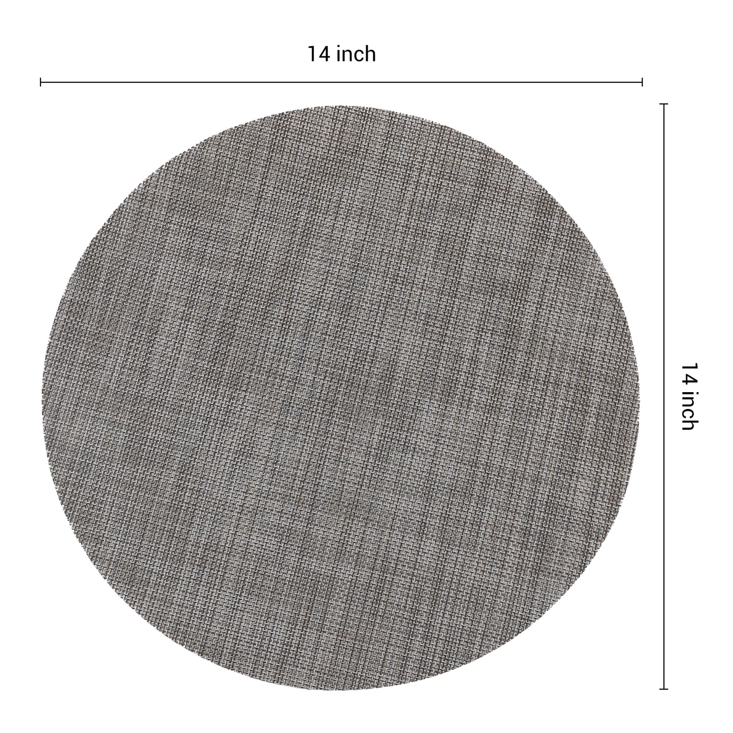 Placemats Set of 6 Round PVC for Kitchen Dining Table Decor Washable 14*14in