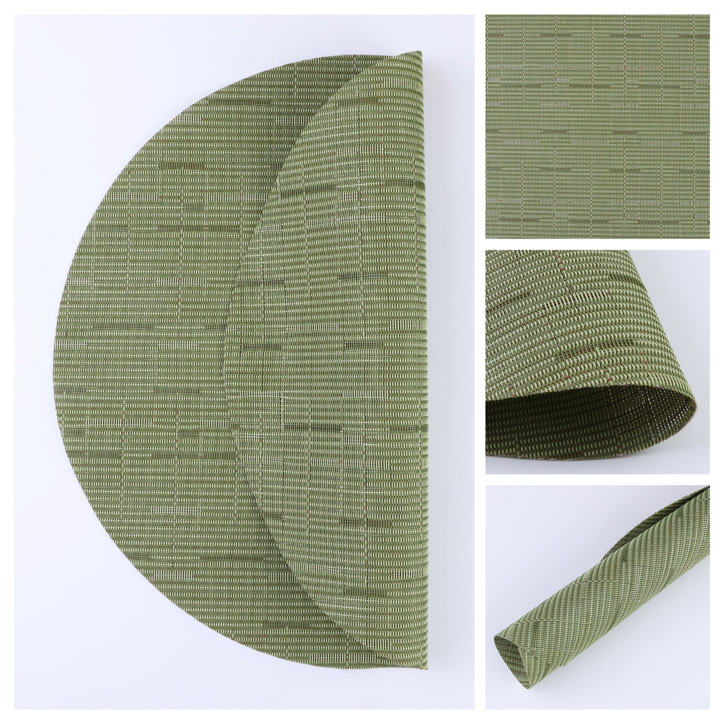 Round Placemats Set of 6 PVC for Kitchen Dining Table Decor Wipeable 14*14in