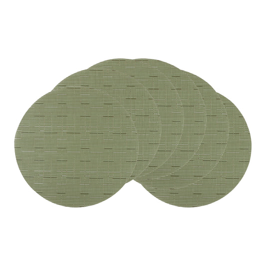 Round Placemats Set of 6 PVC for Kitchen Dining Table Decor Wipeable 14*14in