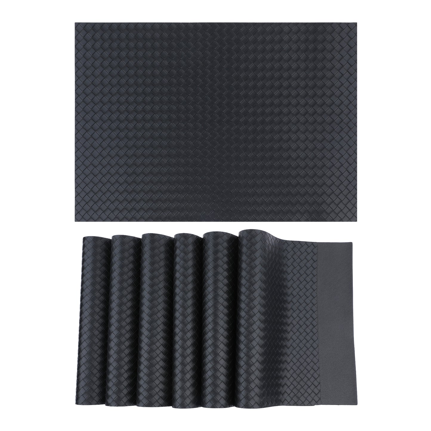Placemats Set of 6 Leather for Kitchen Dining Table Decor Heat Resistant 17*12in