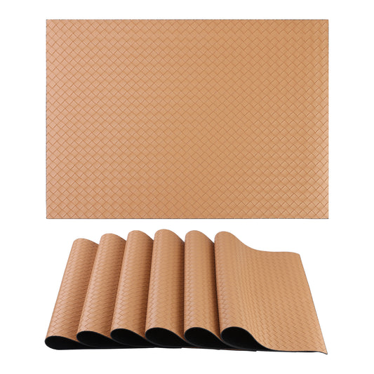 Placemats Set of 6 Leather for Kitchen Dining Table Decor Heat Resistant 17*12in
