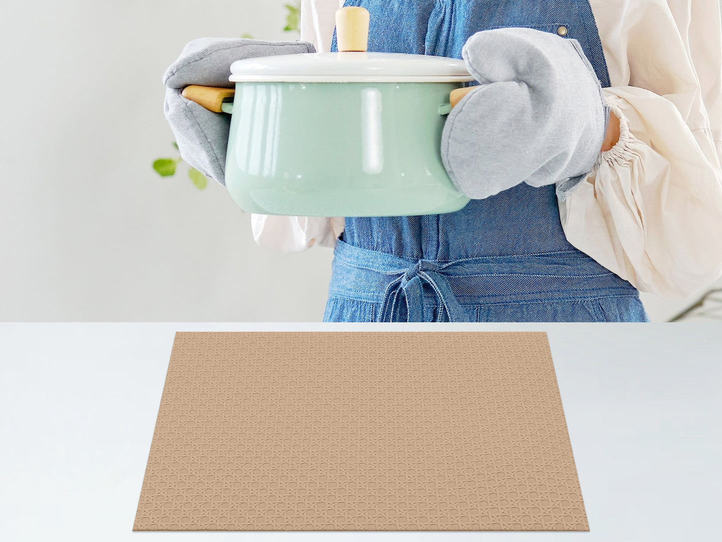 Placemats Set of 6 Woven for Dining Table Decor Indoor Outdoor Washable 17*12in