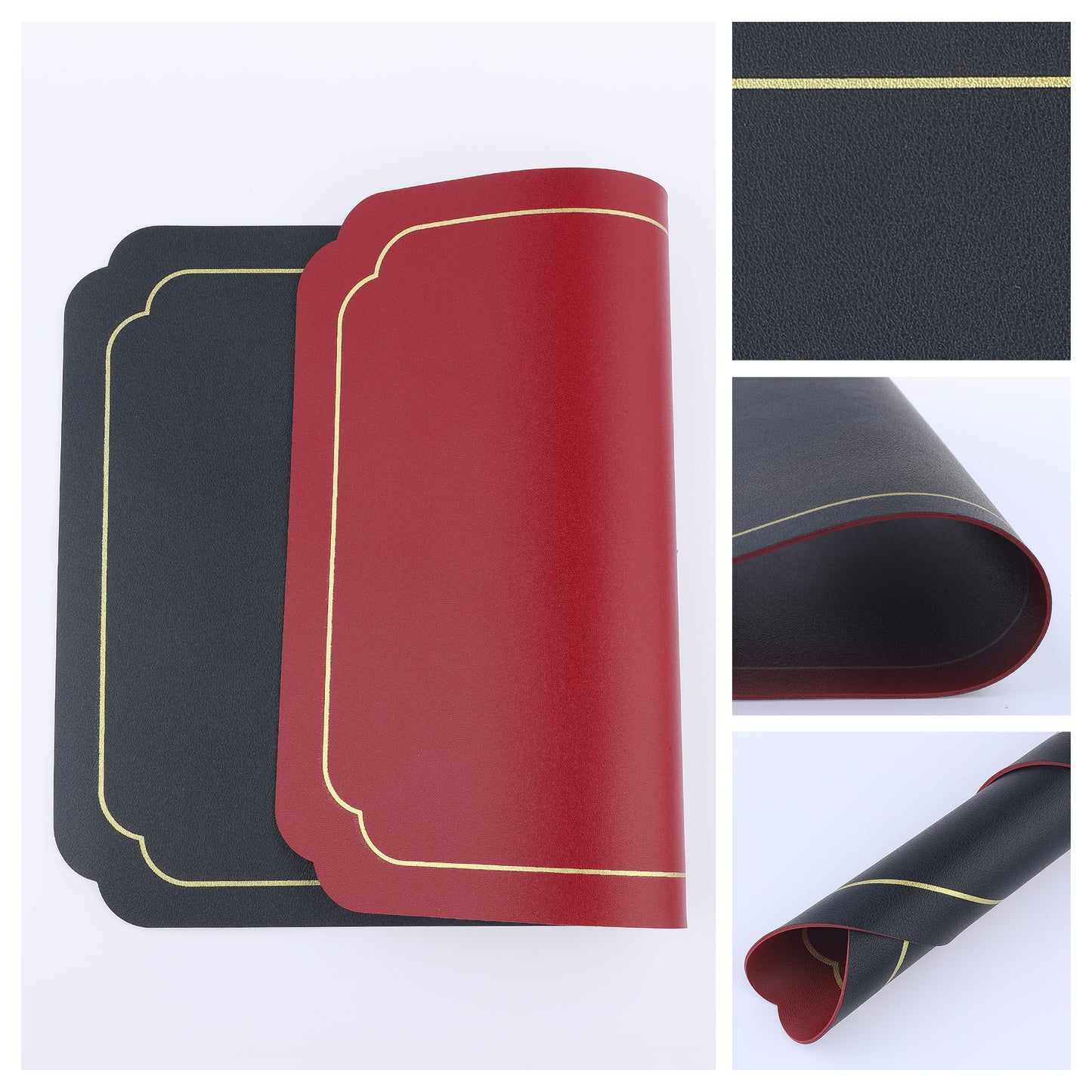 Placemats Set of 6 Leather for Kitchen Dining Table Decor Washable Heat Resistant 18*12in