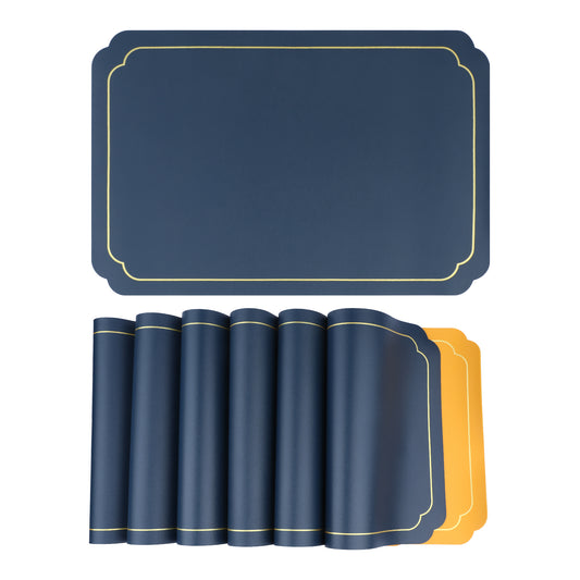 Placemats Set of 6 Leather for Kitchen Dining Table Decor Washable Heat Resistant 18*12in