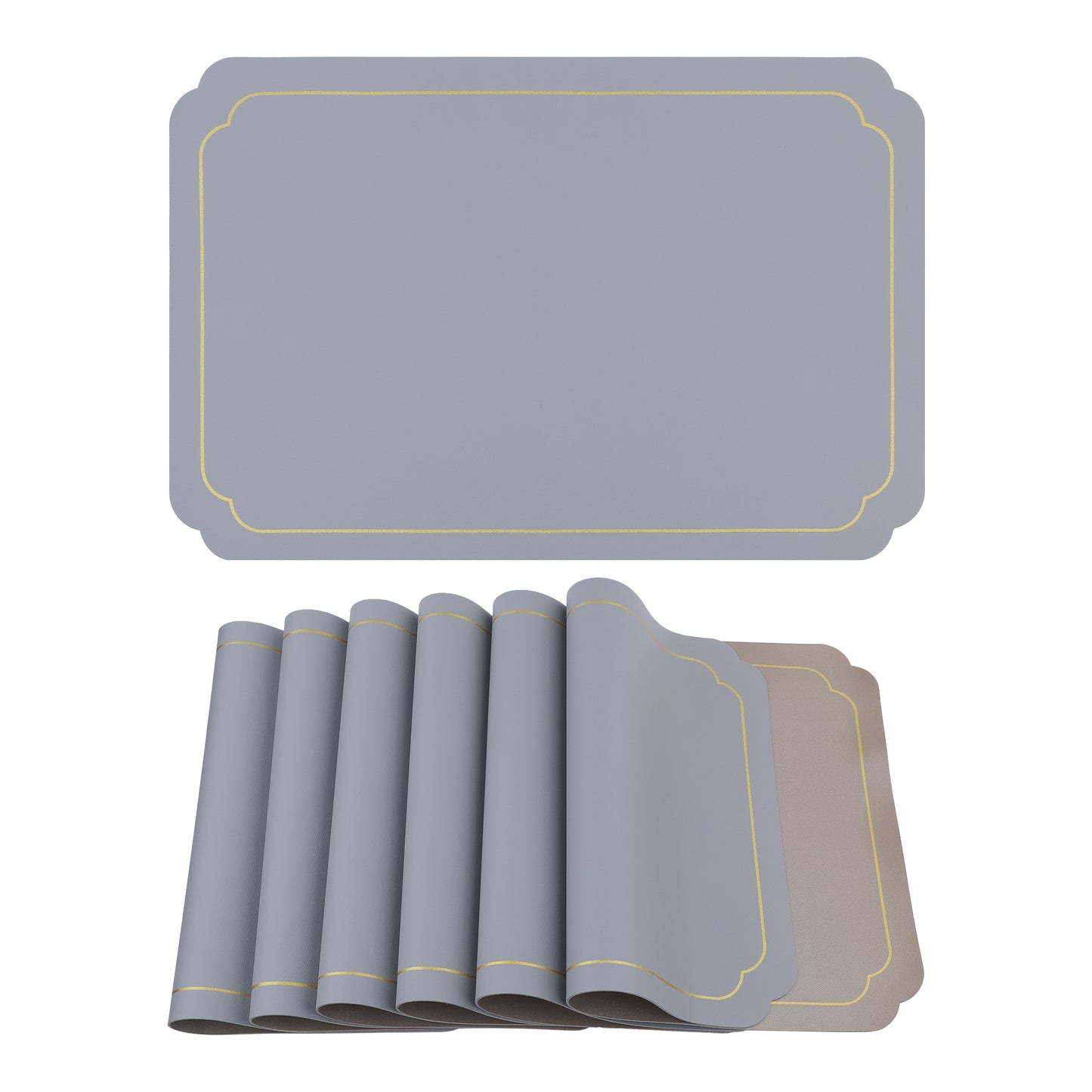 Placemats Set of 6 Leather for Kitchen Dining Table Decor Washable Heat Resistant 18*12in