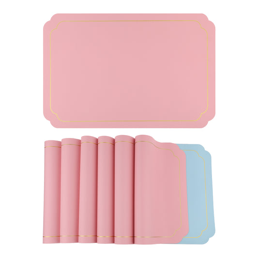 Placemats Set of 6 Leather for Kitchen Dining Table Decor Washable Heat Resistant 18*12in