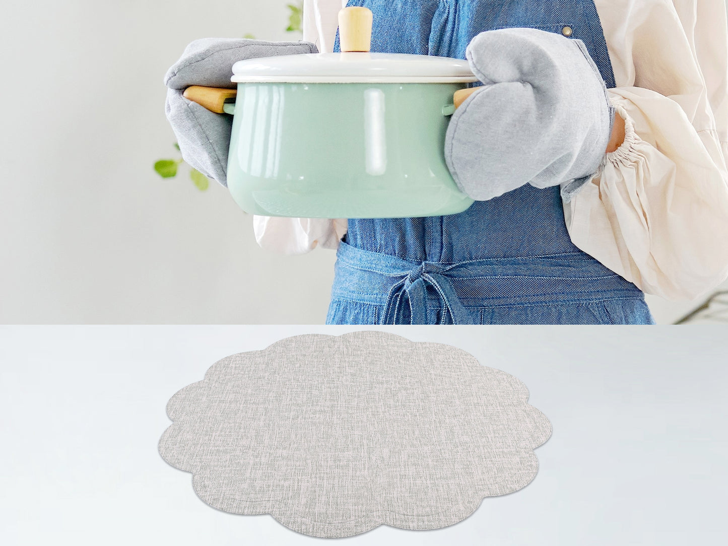 Placemats Set of 6 Flower for Kitchen Dining Table Decor Heat Resistant 15*15in