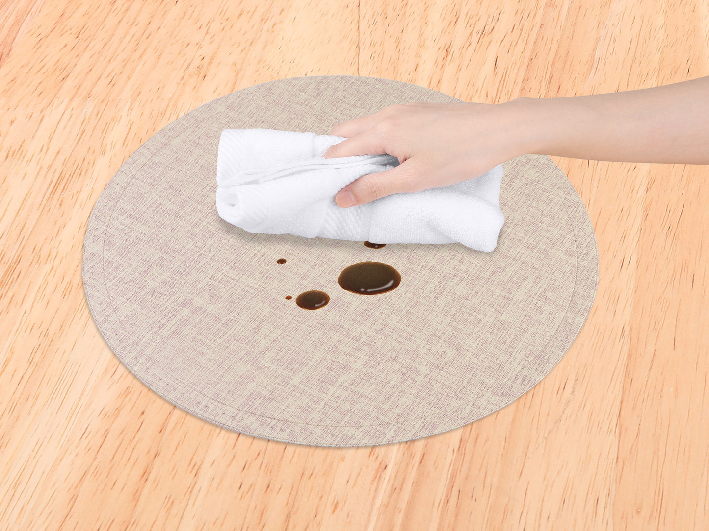 Placemats Set of 6 PU for Kitchen Dining Table Decor Wipeable 15*15in