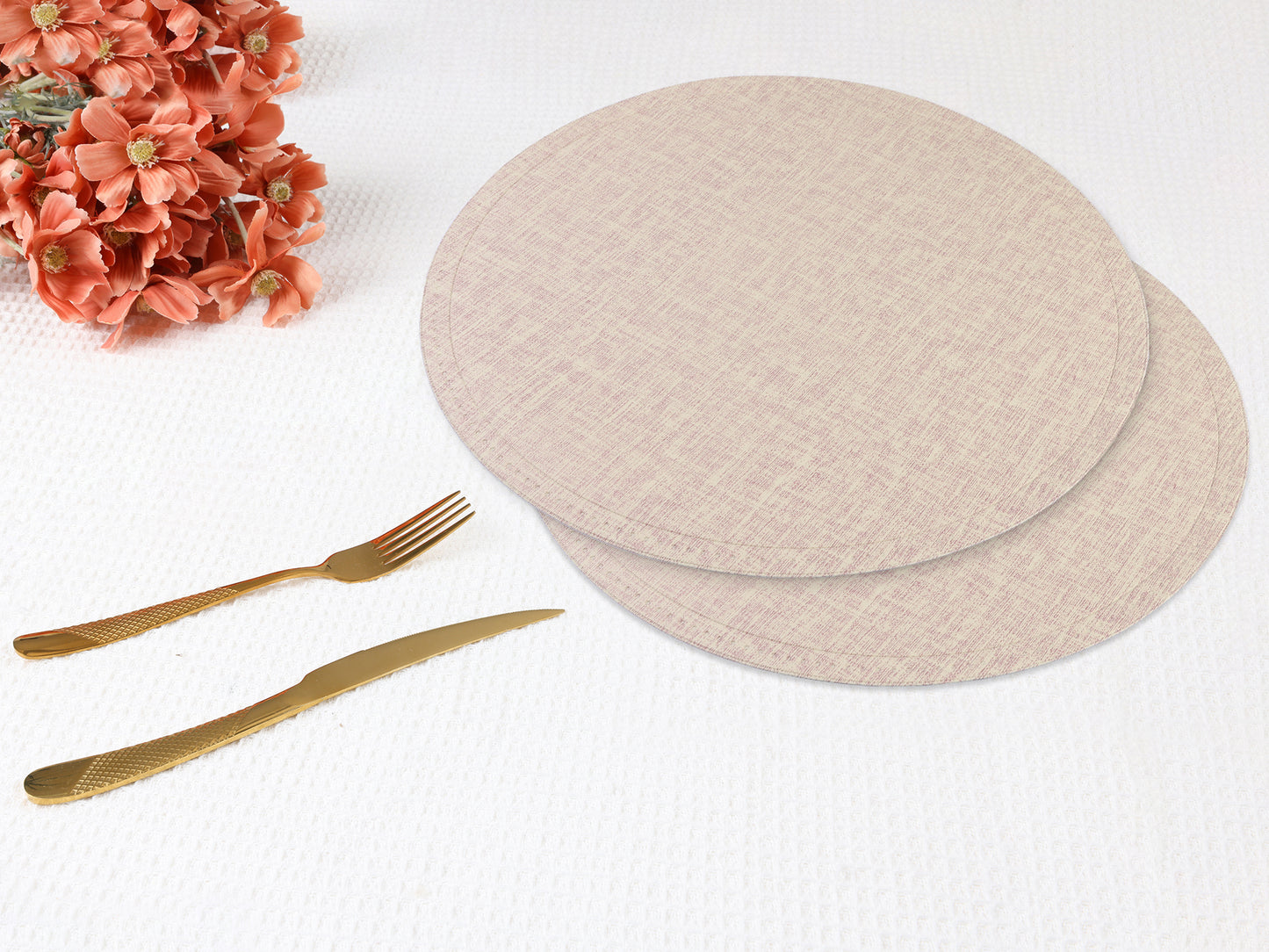 Placemats Set of 6 PU for Kitchen Dining Table Decor Wipeable 15*15in
