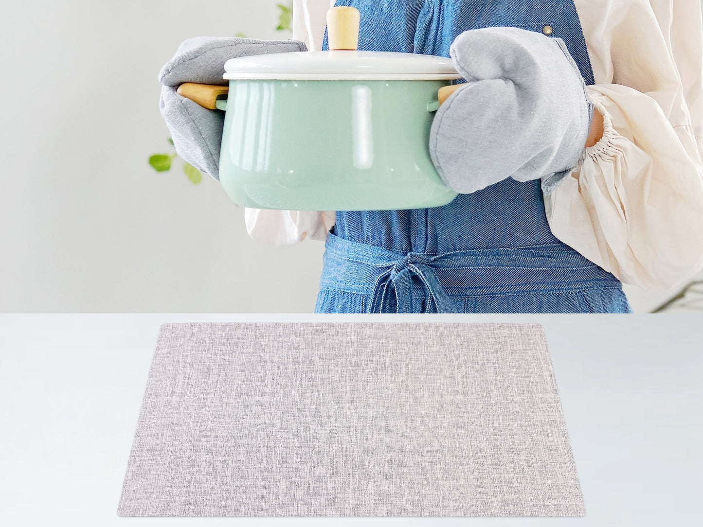 Juego de 6 manteles individuales de PU para decoración de mesa de cocina y comedor, lavables y resistentes al calor, 45,7 x 30,5 cm