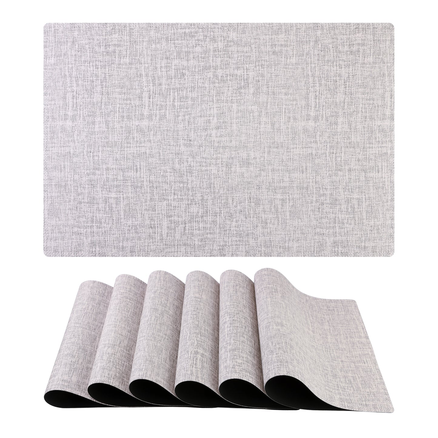 Juego de 6 manteles individuales de PU para decoración de mesa de cocina y comedor, lavables y resistentes al calor, 45,7 x 30,5 cm