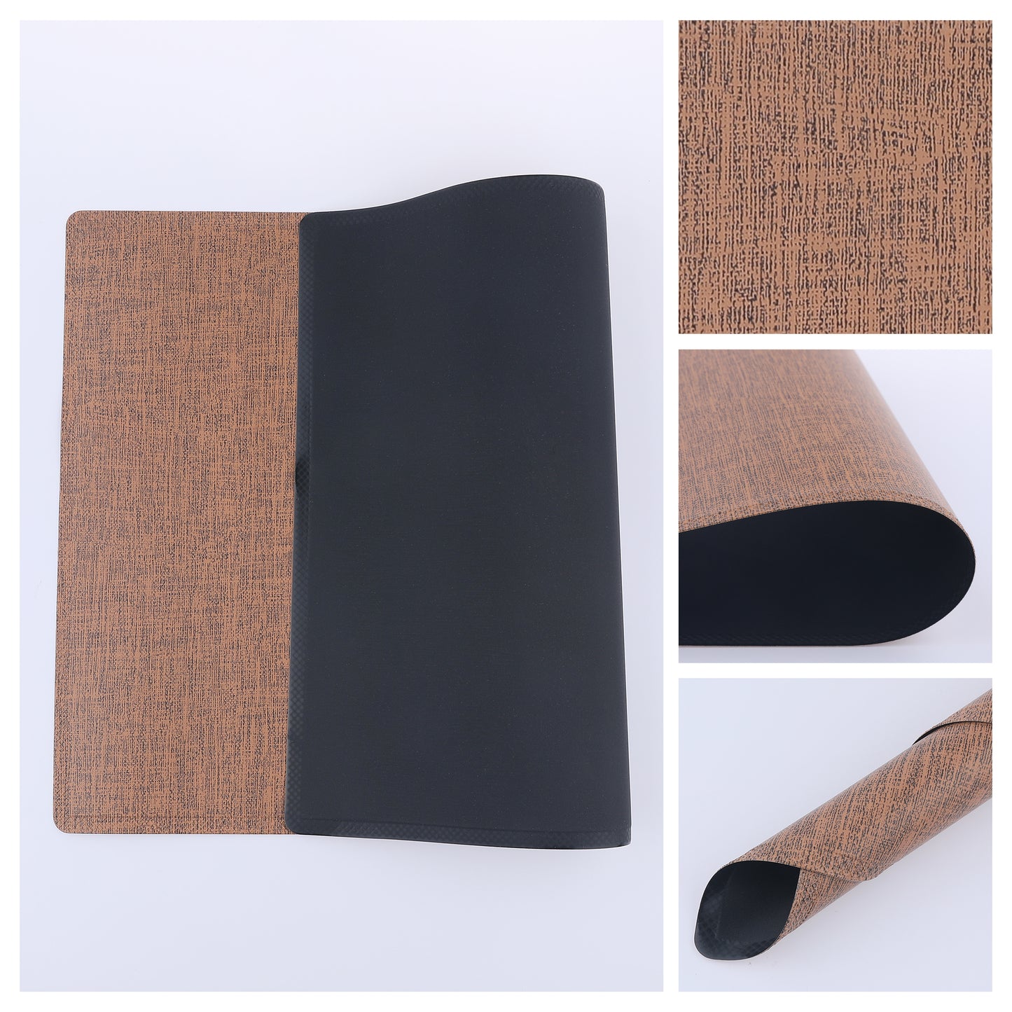 Placemats Set of 6 PU for Kitchen Dining Table Decor Washable Heat Resistant 18*12in