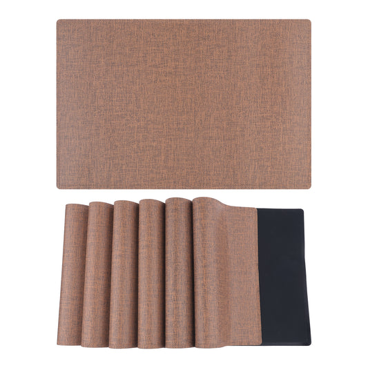 Placemats Set of 6 PU for Kitchen Dining Table Decor Washable Heat Resistant 18*12in