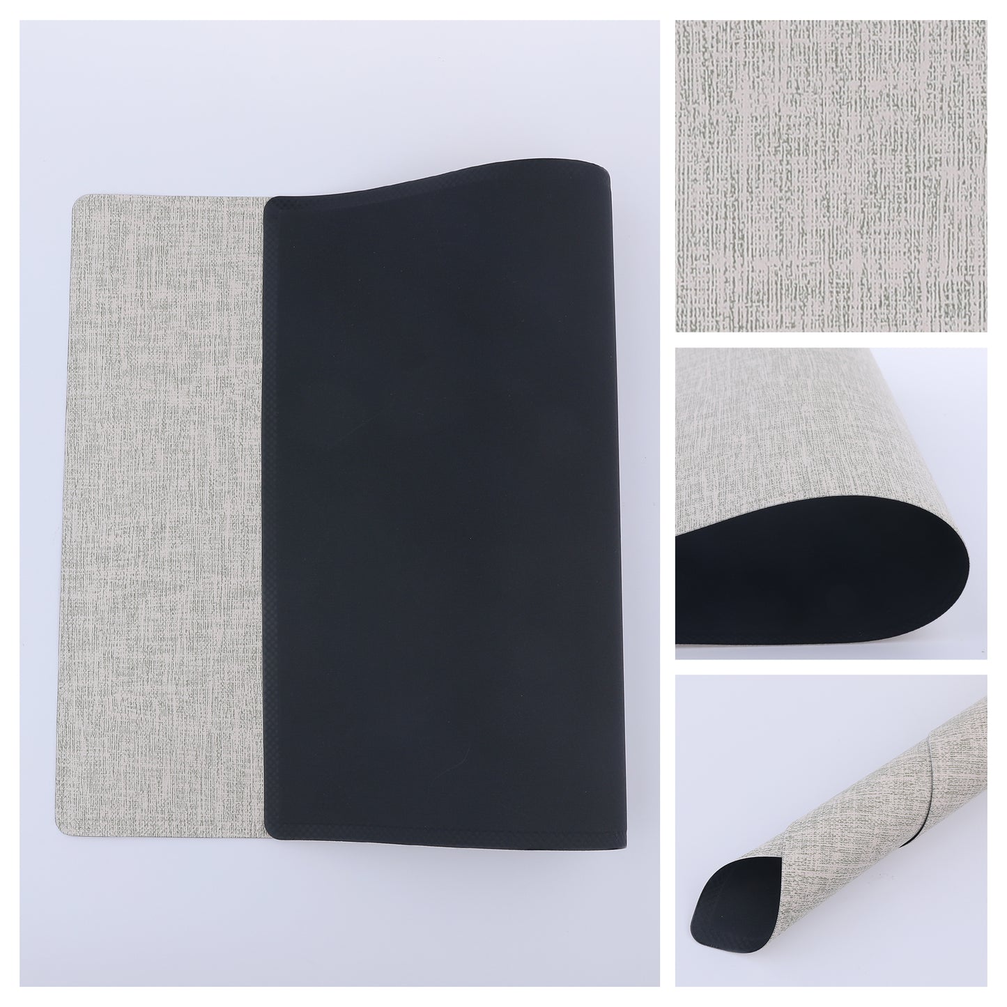 Placemats Set of 6 PU for Kitchen Dining Table Decor Washable Heat Resistant 18*12in