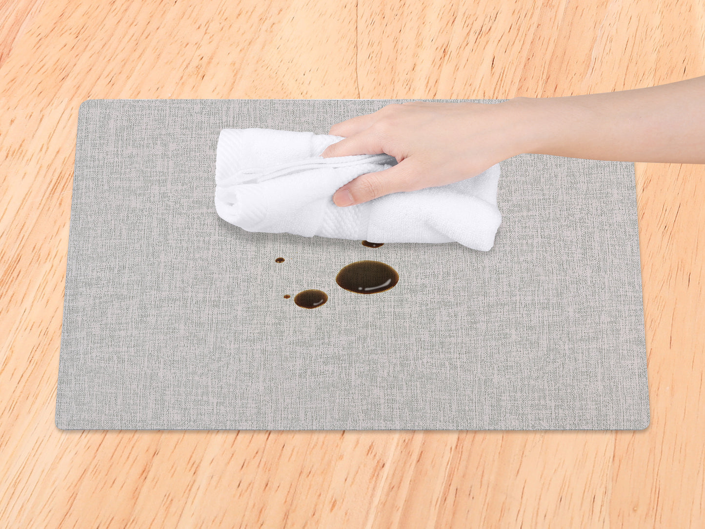 Placemats Set of 6 PU for Kitchen Dining Table Decor Washable Heat Resistant 18*12in