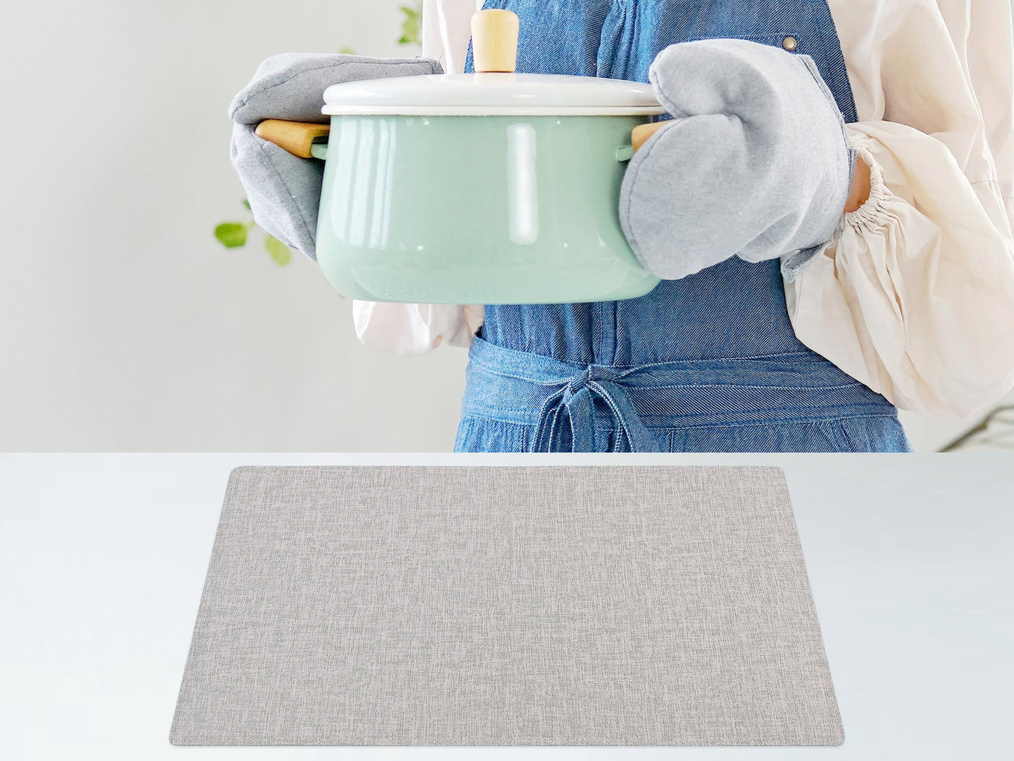 Placemats Set of 6 PU for Kitchen Dining Table Decor Washable Heat Resistant 18*12in