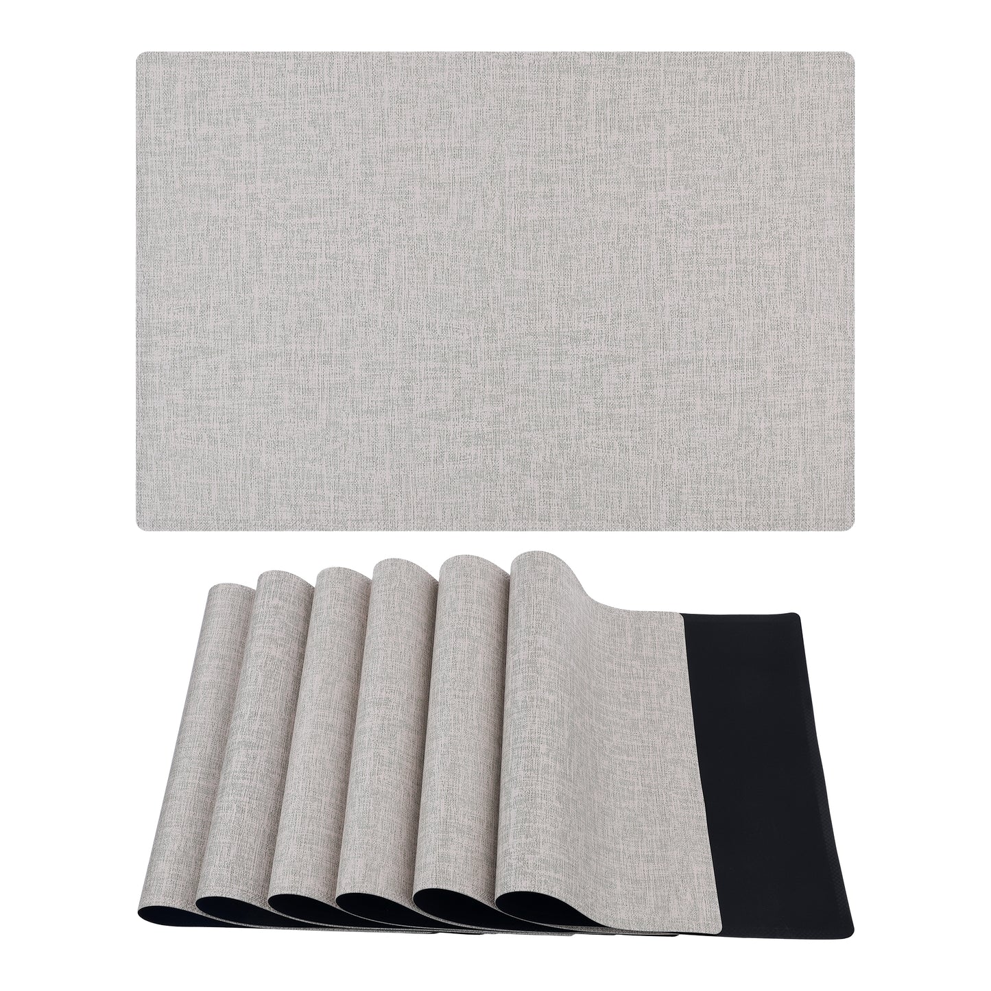 Placemats Set of 6 PU for Kitchen Dining Table Decor Washable Heat Resistant 18*12in