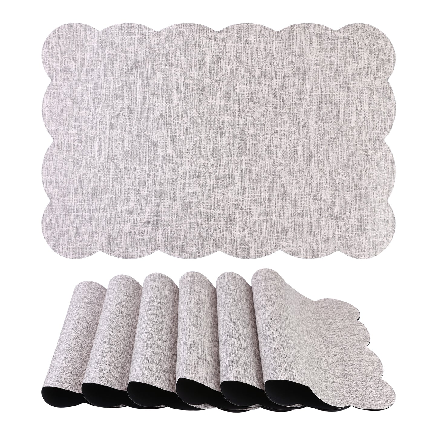 Juego de 6 manteles individuales con volantes para decoración de mesa de cocina y comedor, 45,7 x 30,5 cm