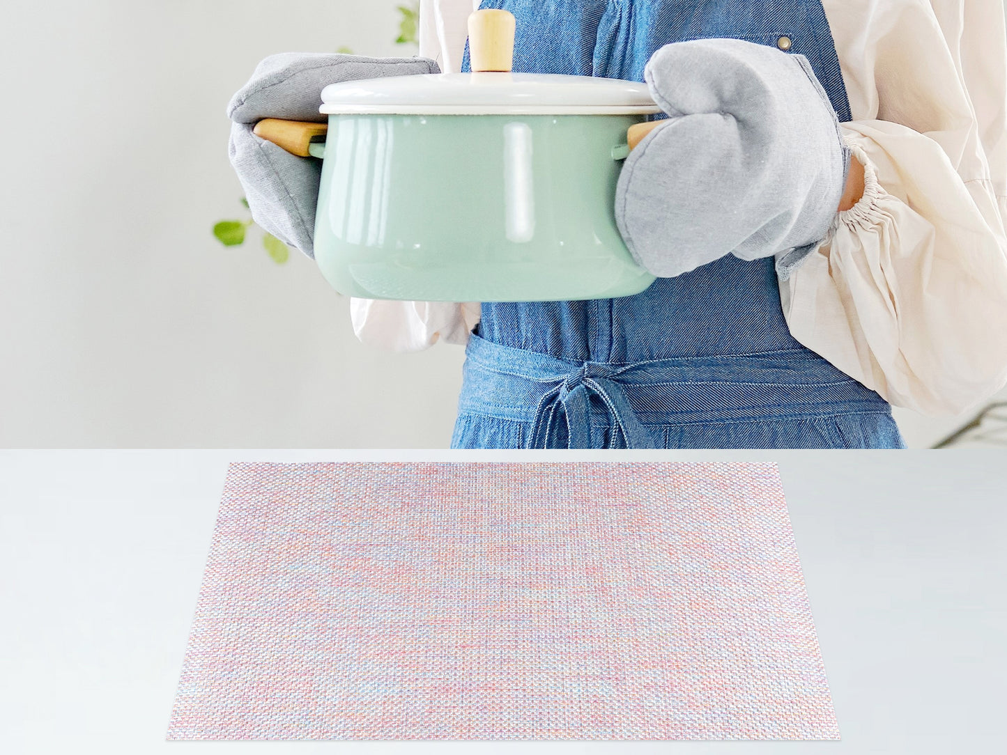 Placemats Set of 6 PVC for Dining Table Decor Indoor Outdoor Washable 18*12in