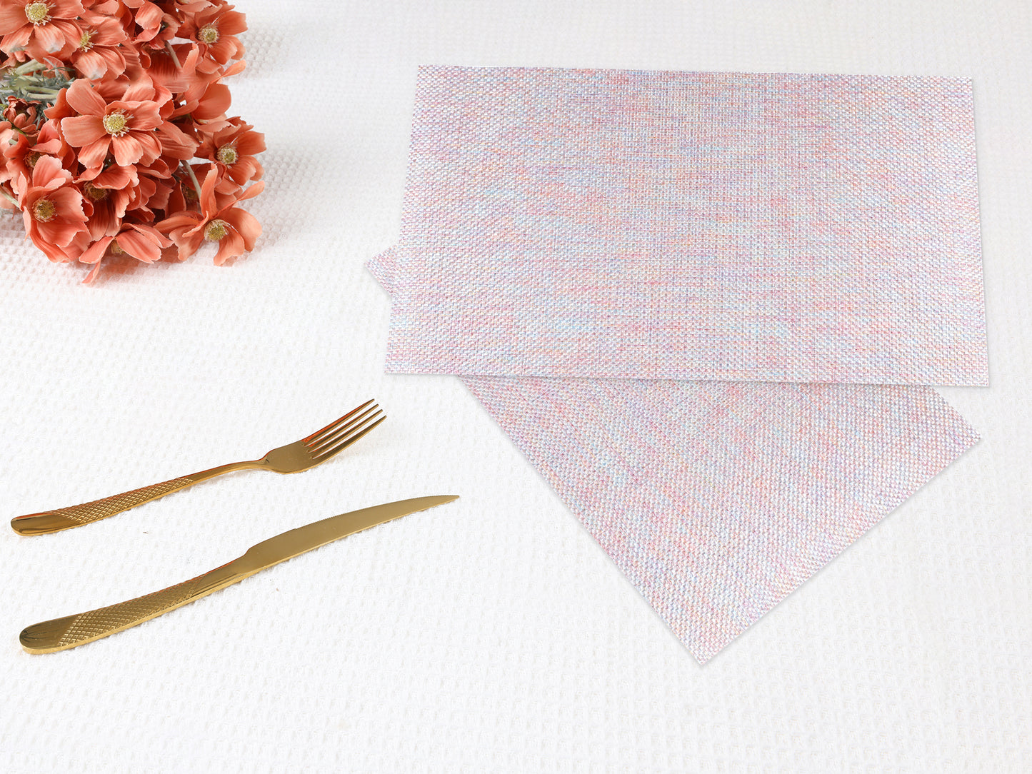 Placemats Set of 6 PVC for Dining Table Decor Indoor Outdoor Washable 18*12in
