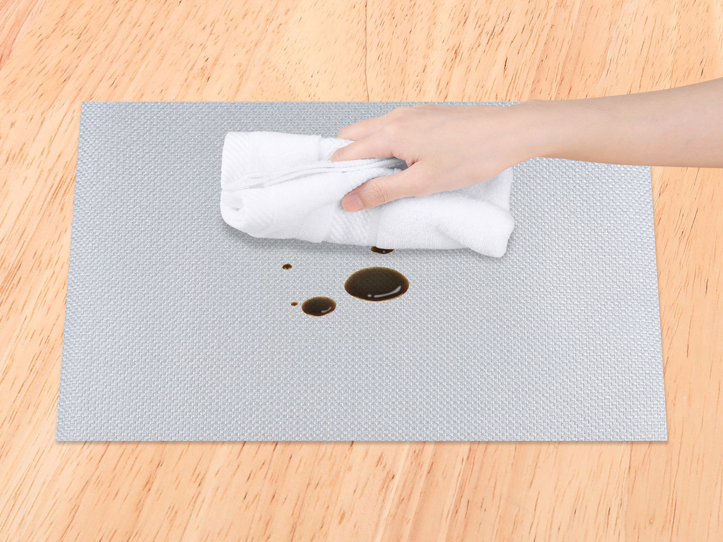 Placemats Set of 6 PVC for Dining Table Decor Indoor Outdoor Washable 18*12in