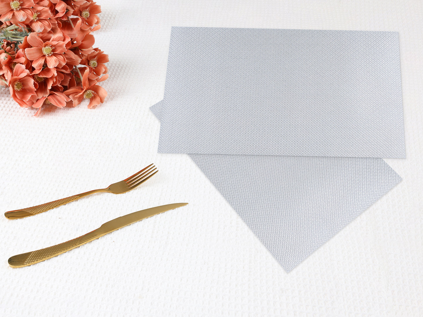 Placemats Set of 6 PVC for Dining Table Decor Indoor Outdoor Washable 18*12in