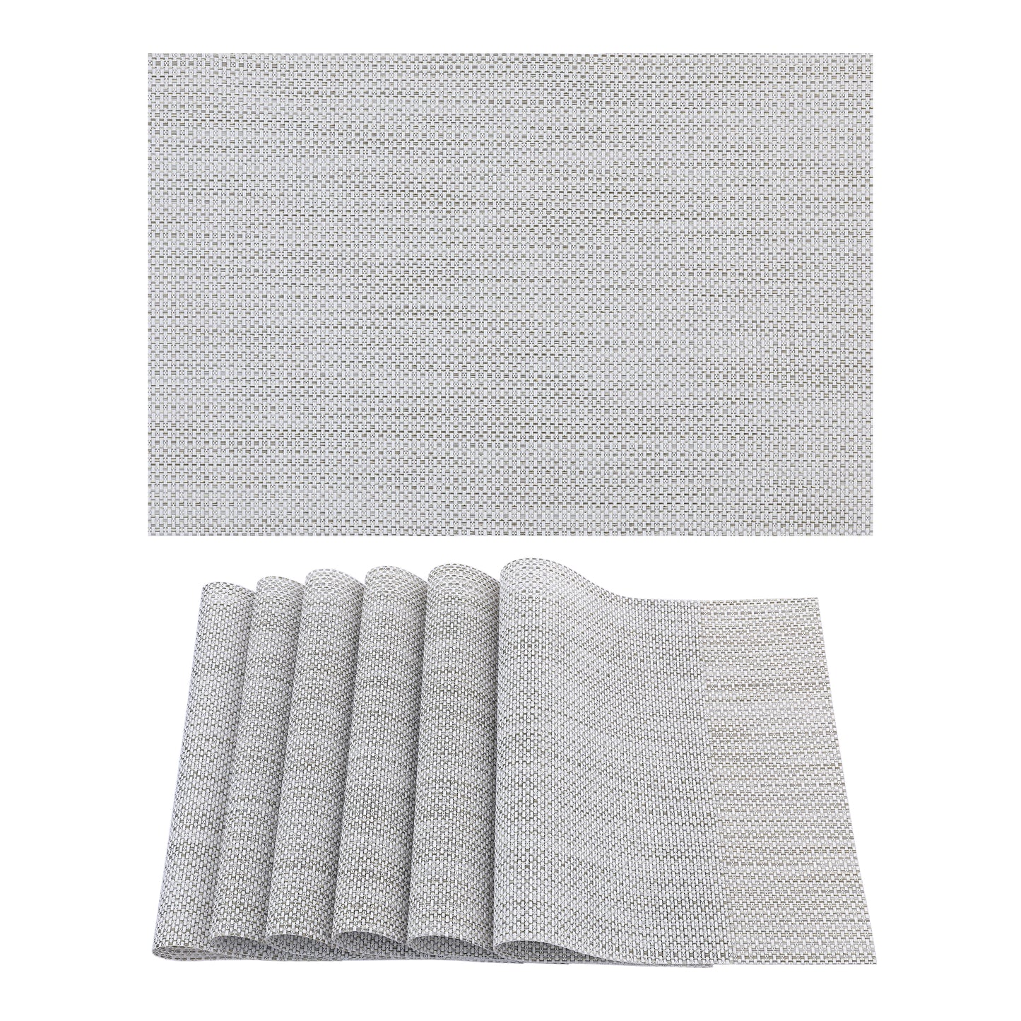 Placemats Set of 6 PVC Solid for Dining Table Decor Washable 18*12in